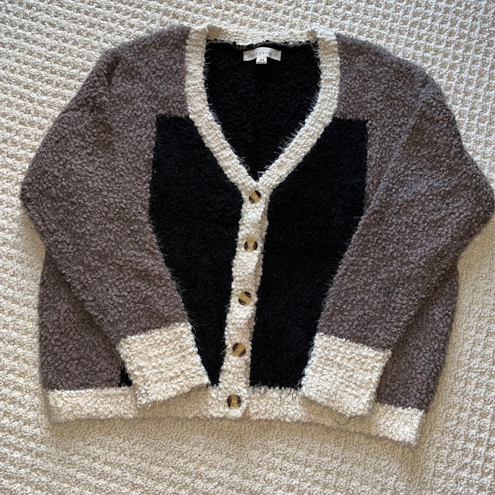 Fuzzy Love Colorblock Cardigan by Love Stitch - Picture 9 of 16